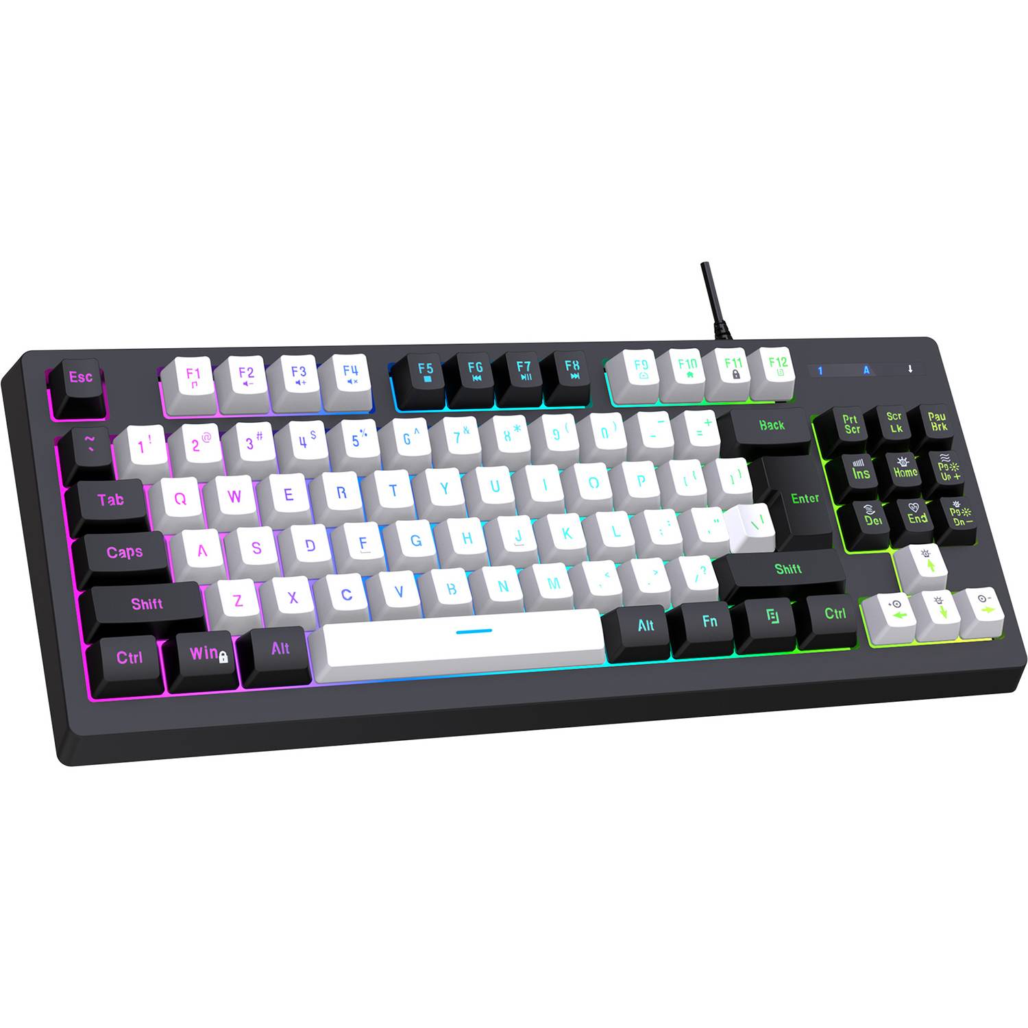 USB Illuminated 87 Keys Wired Gaming Keyboard 3