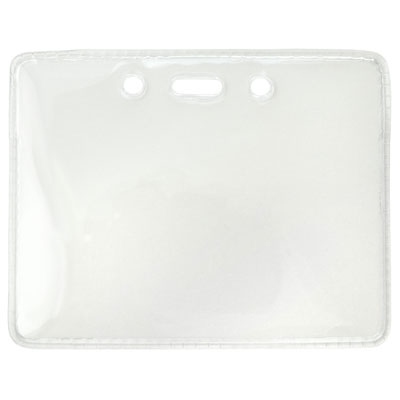 3.80" W x 3.00" H - Horizontal Anti-Static Clear Vinyl Badge Holder (Blank) 1