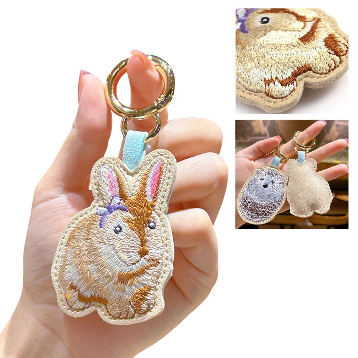 Stitched PU Leather Souvenir Keychain 5