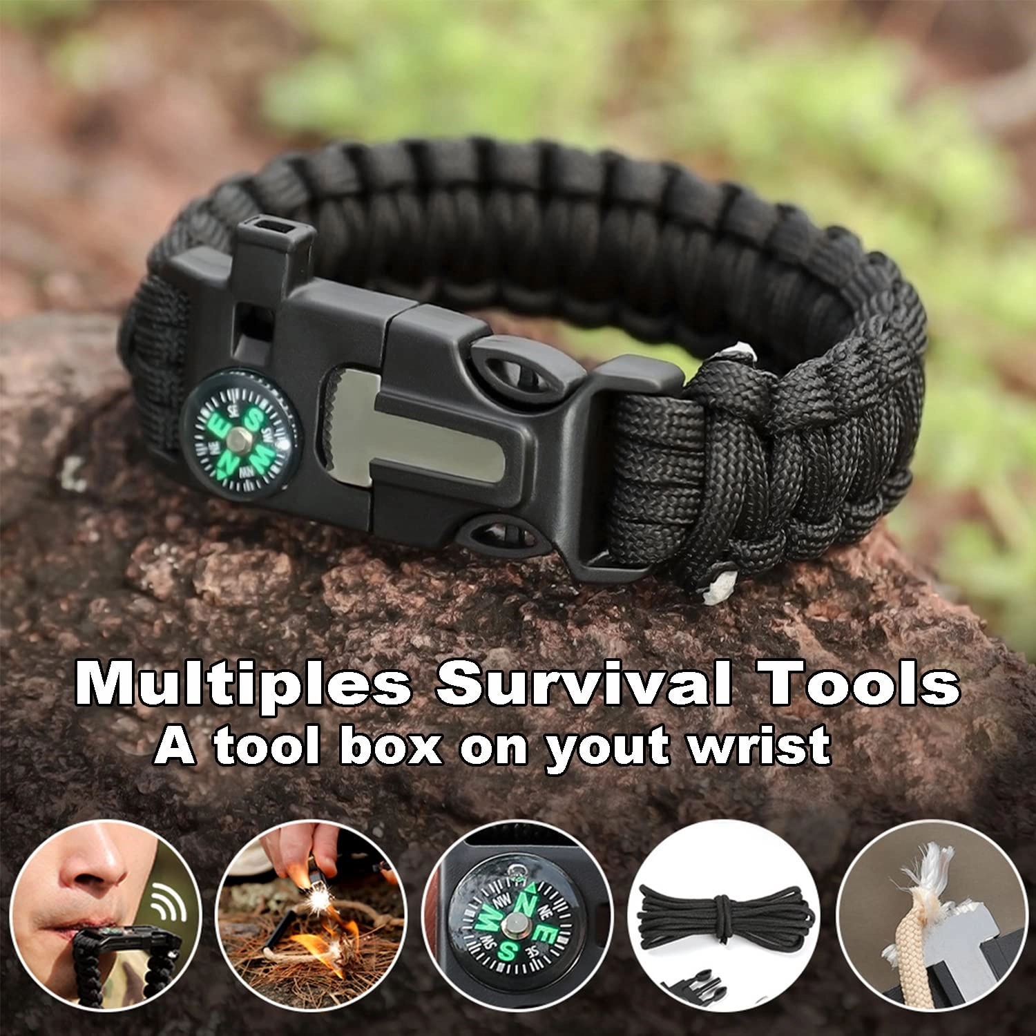 Survival Bracelets for Men Paracord Tactical 3