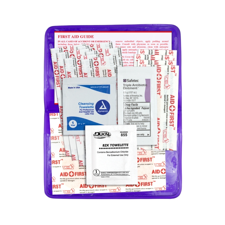 "HEAL-ON-THE-GO XL" 15 Piece Economy First Aid Kit in Colorful Vinyl Kit 27