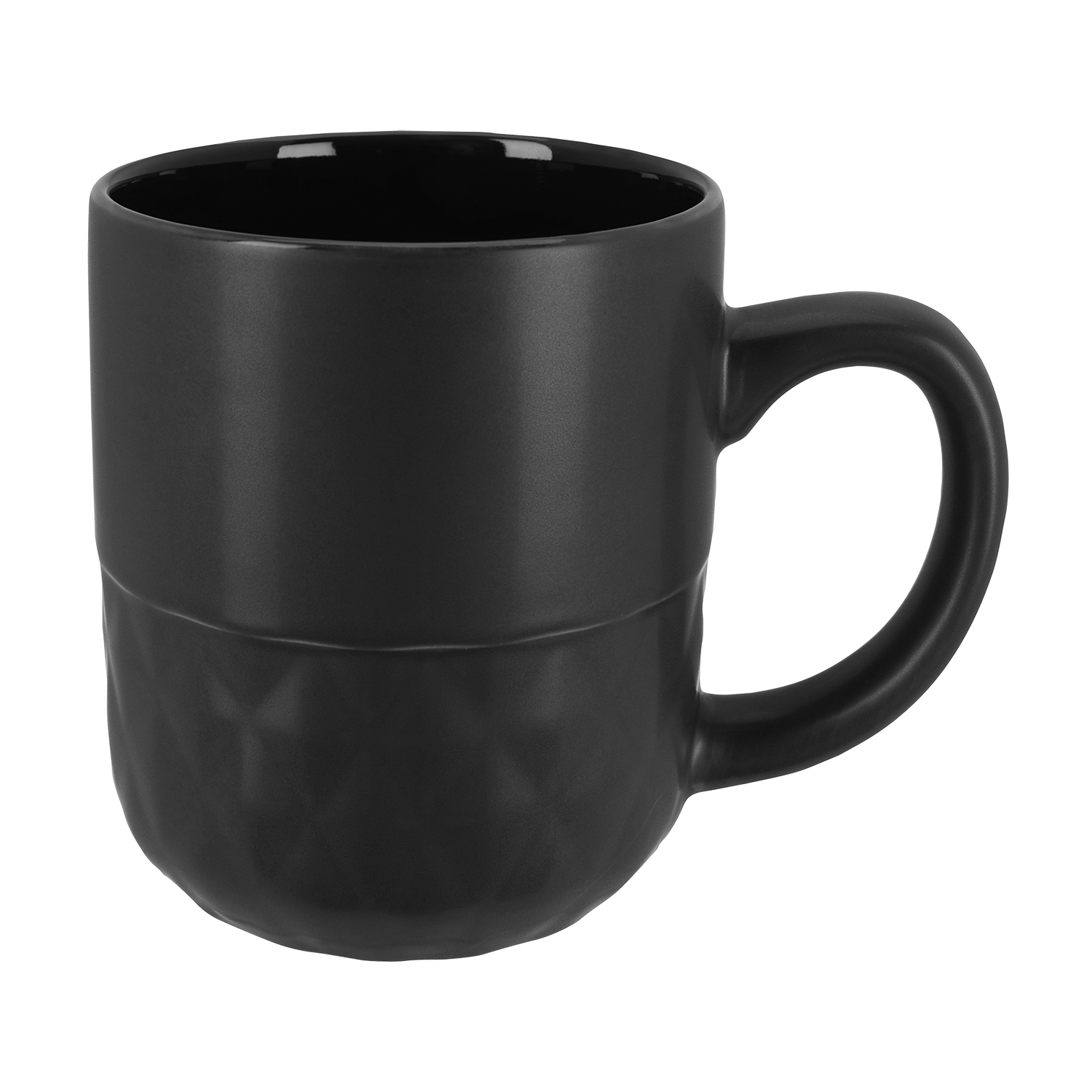 Ceramic Coffee Mug with Facet Texture 16 oz