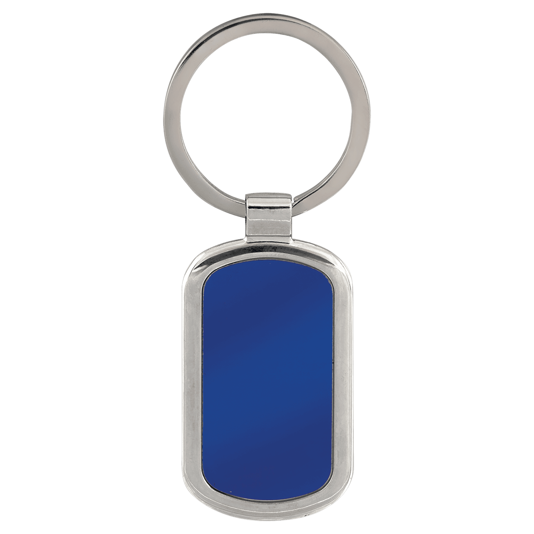 Blue Laserable Metal Rectangle Keychain 2