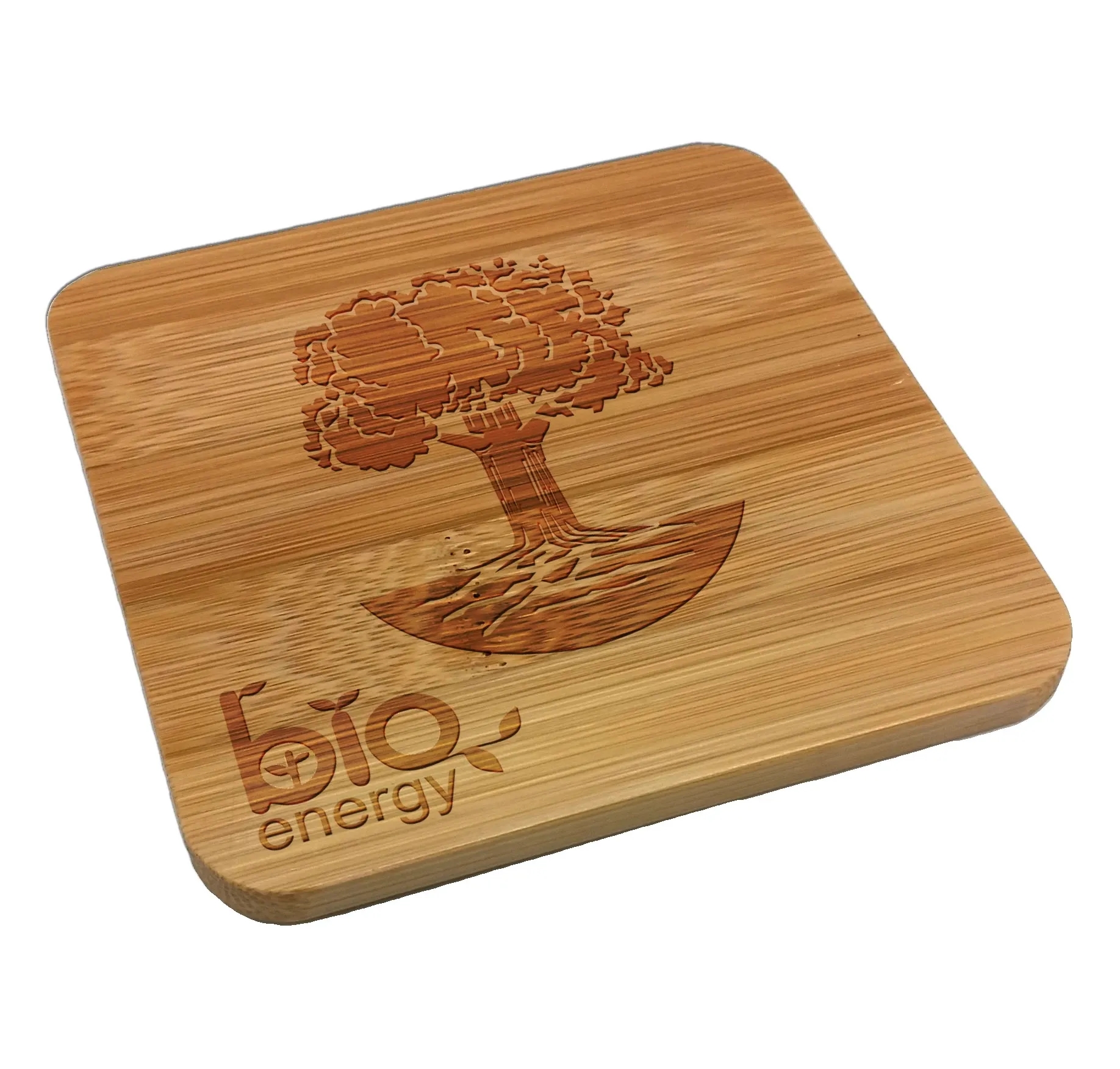 Laser Etched Bamboo Coasters
