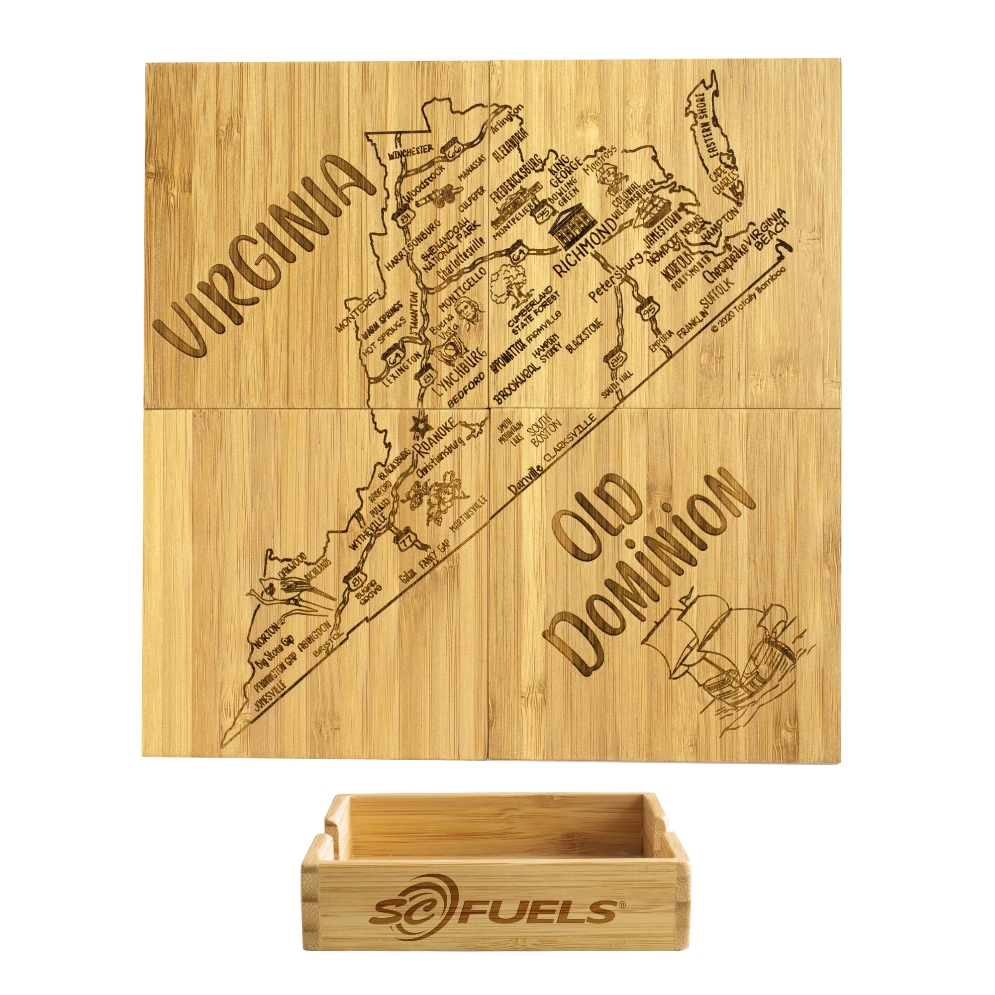 Virginia Puzzle Coaster Set 13