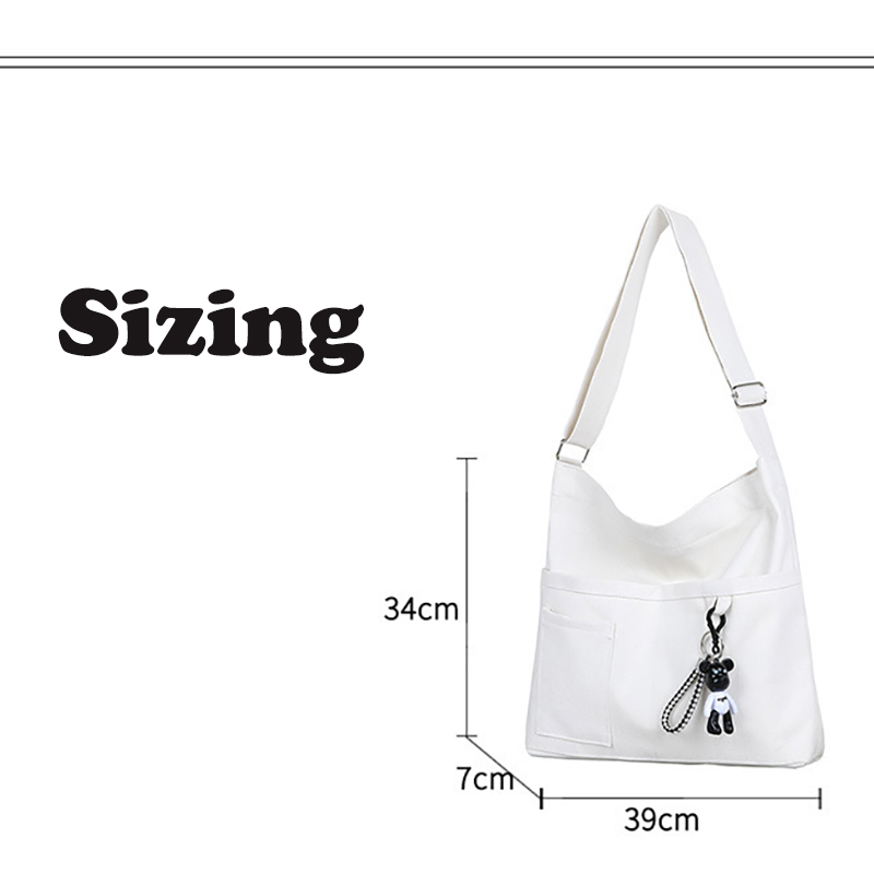 Reusable Canvas Tote Bag w/3 External Pocket 21