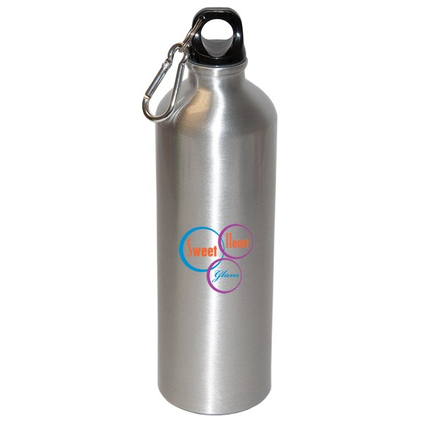750 Ml (25 Fl. Oz.) Aluminum Water Bottle With Carabiner, custom water bottle with logo imprint 14