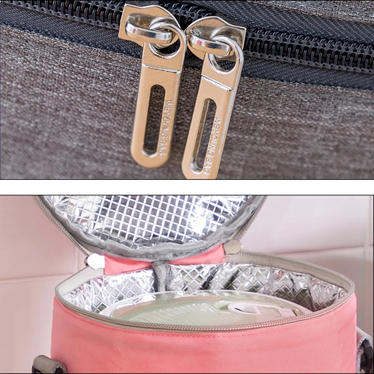 8L Insulated Round Cooler Bag W/ Handle And Shoulder Strap 3