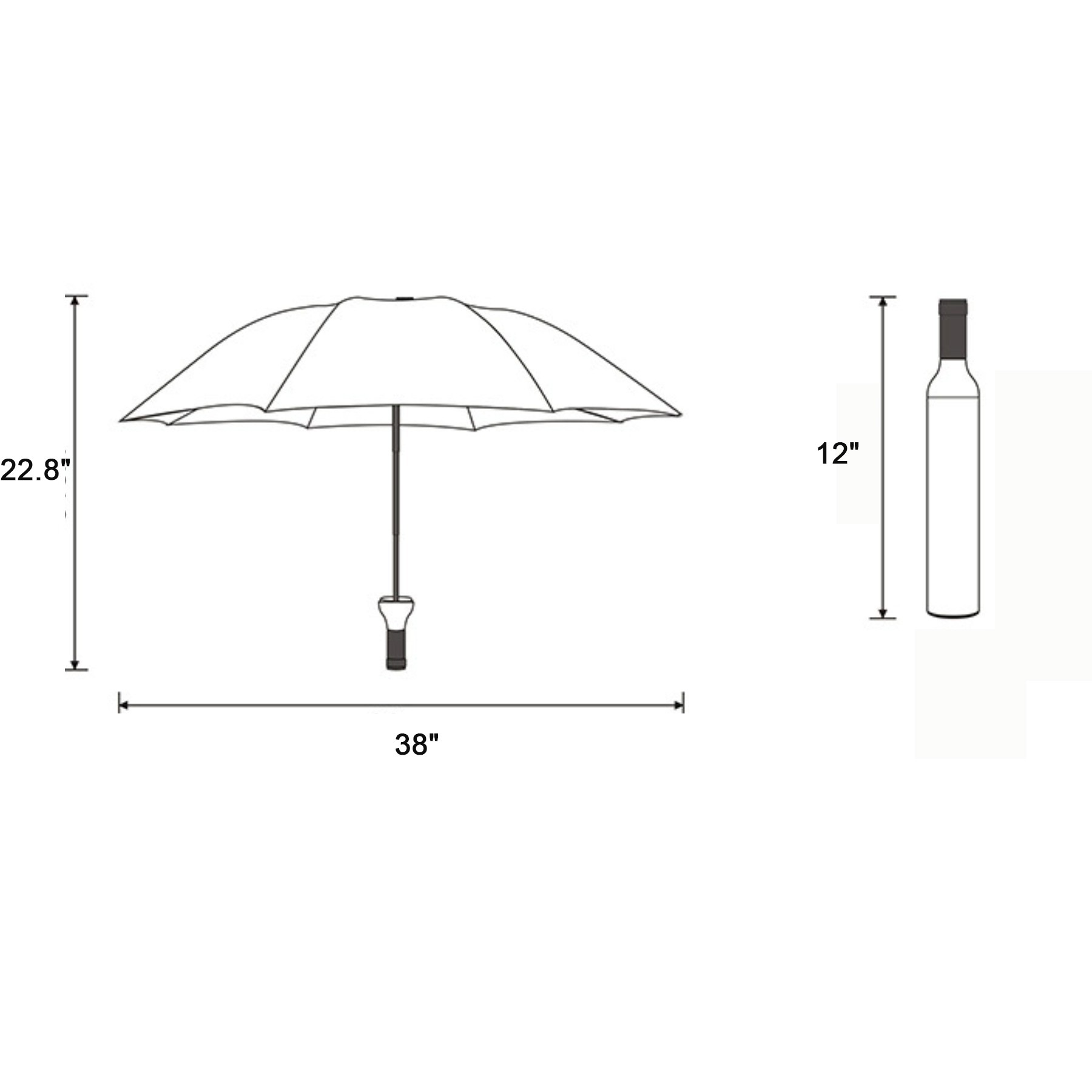 42" Arc Compact Beer Bottle Umbrella 5