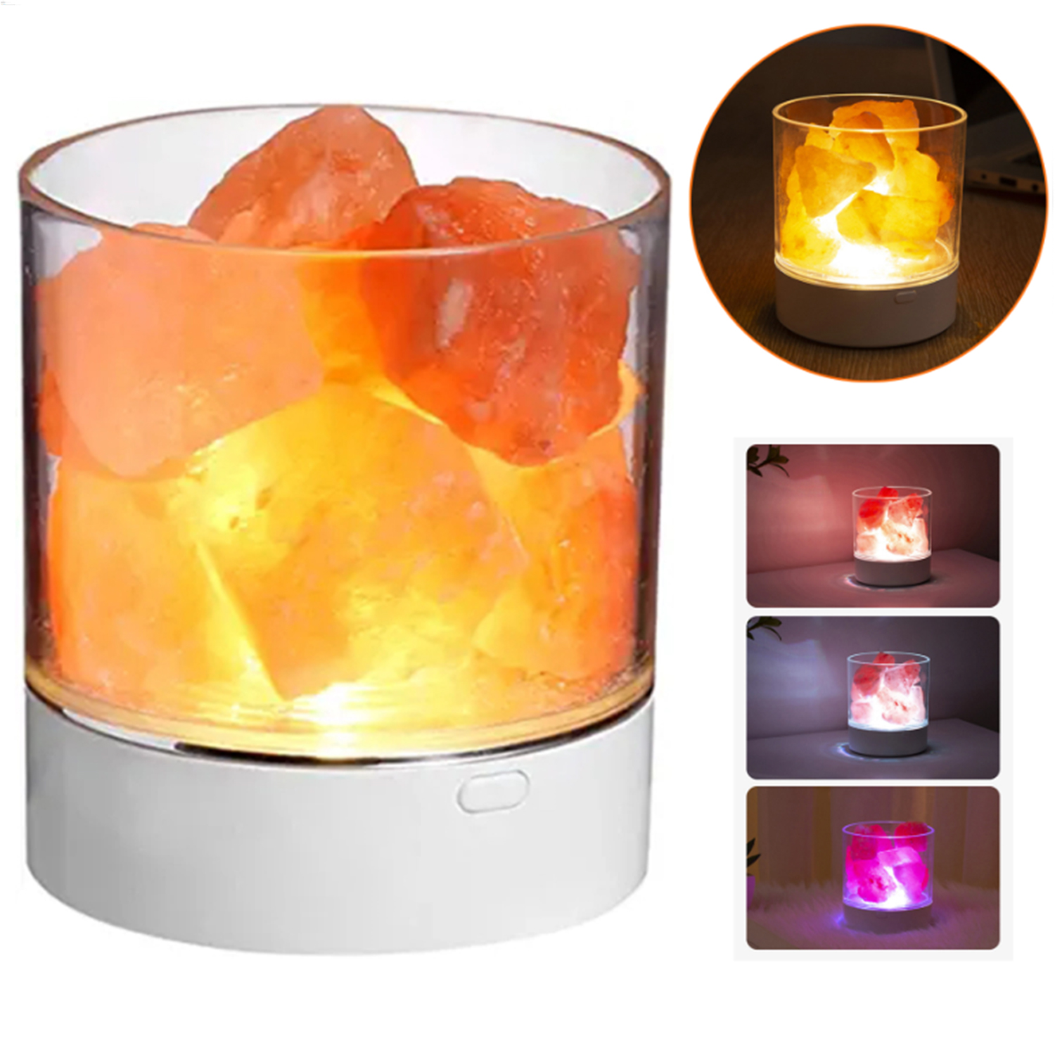 USB Himalayan Salt Crystal Lamp Night Light 2