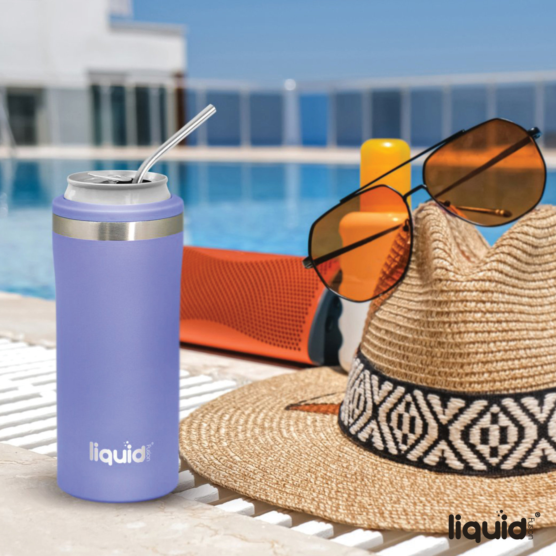 Liquid Fusion® 12 oz. Double Wall, Stainless Steel Skinny Can Cooler 78