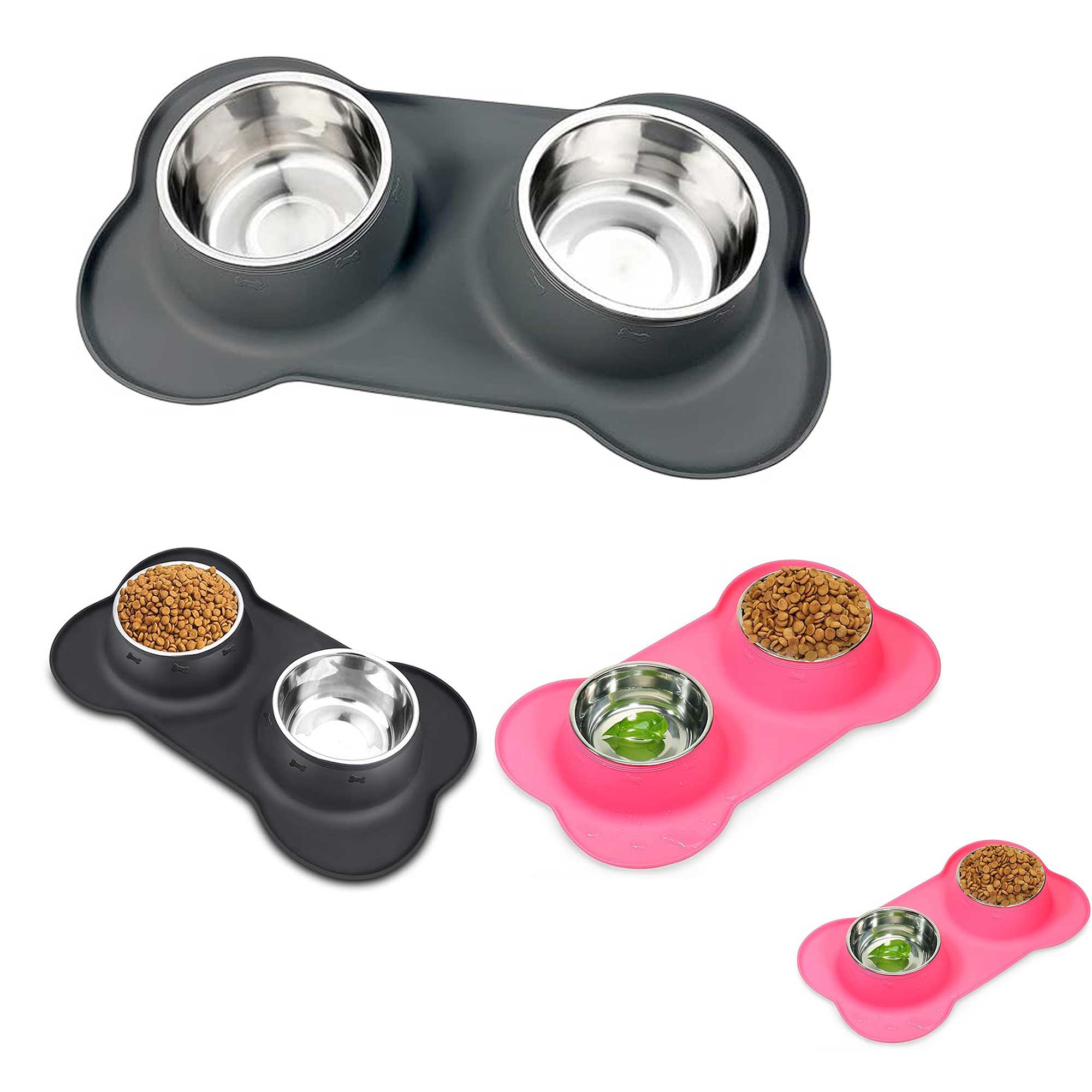 Dog Bowls 2 Stainless Steel Puppies Bowl 2