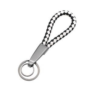 Woven PU Leather Keychain With Long Buckle 18
