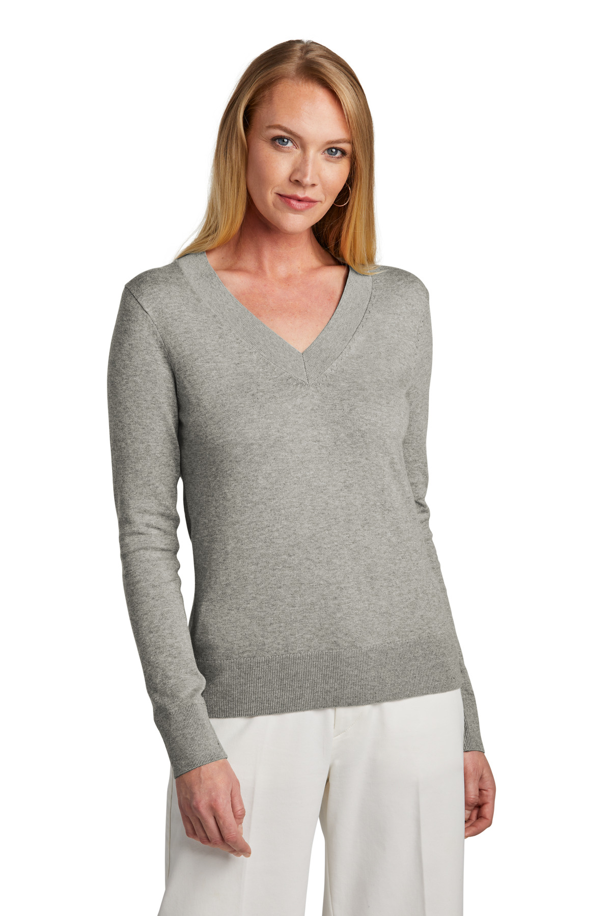 Brooks Brothers Women's Cotton Stretch V-Neck Sweater BB18401 9