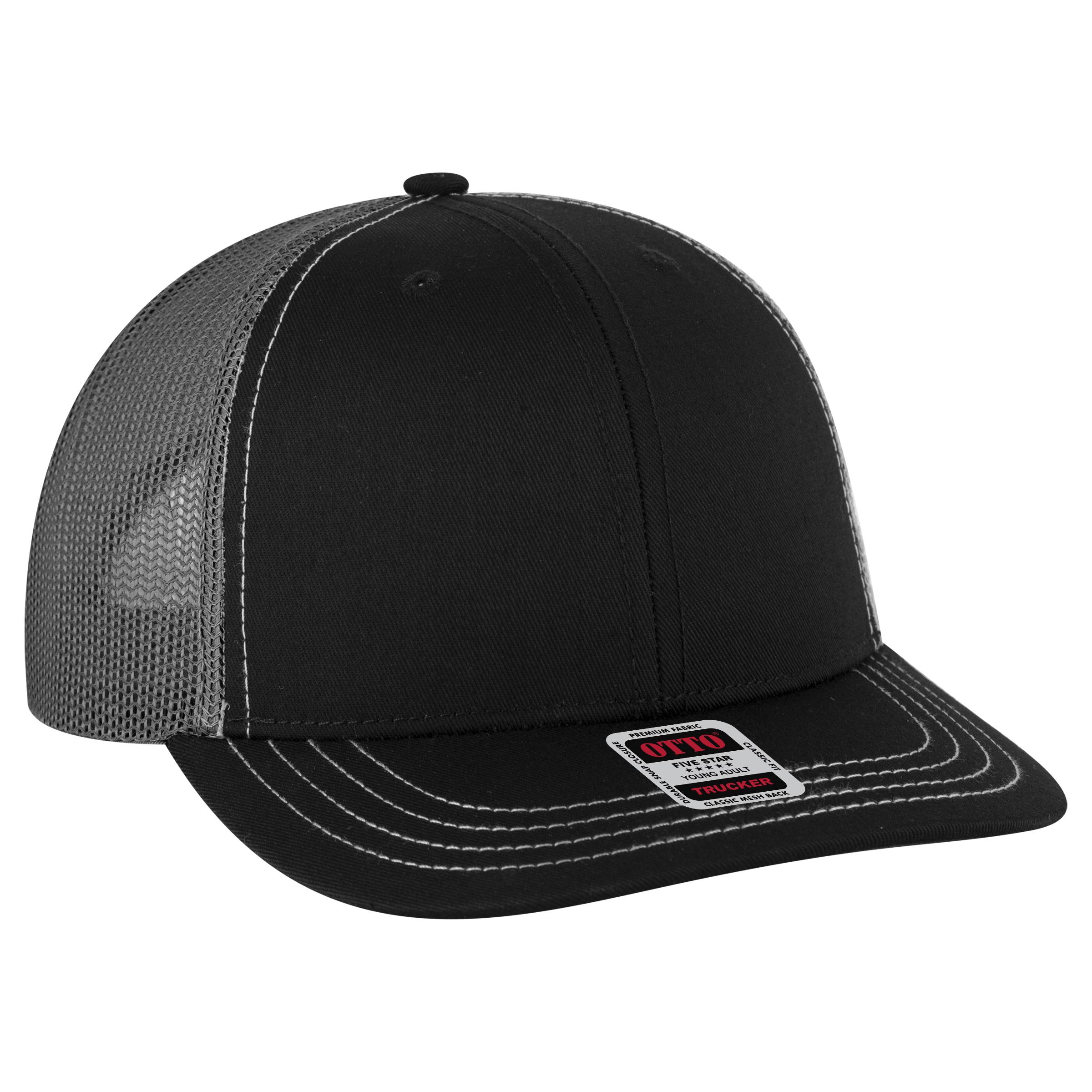 OTTO CAP® 6 Panel Mid Profile Mesh Back Trucker Hat 9
