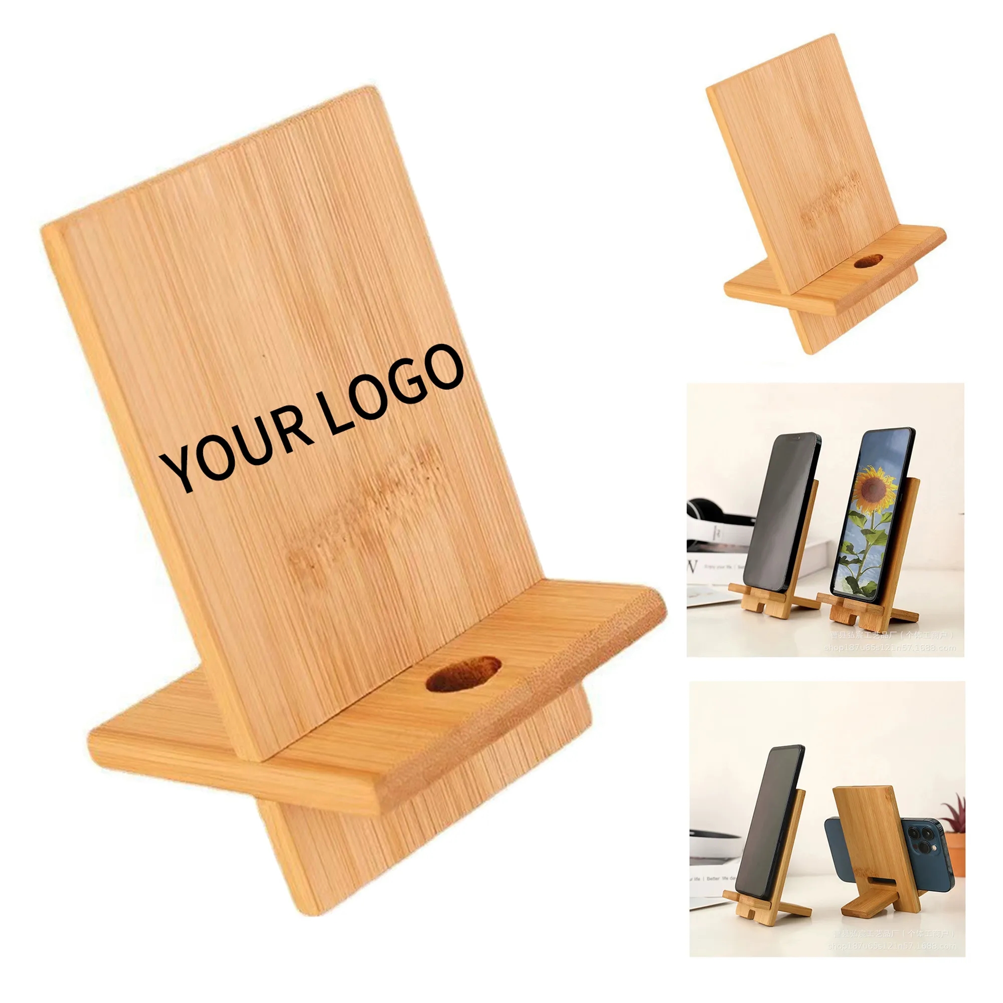 Durable Bamboo Phone Stand Portable for Viewing 1