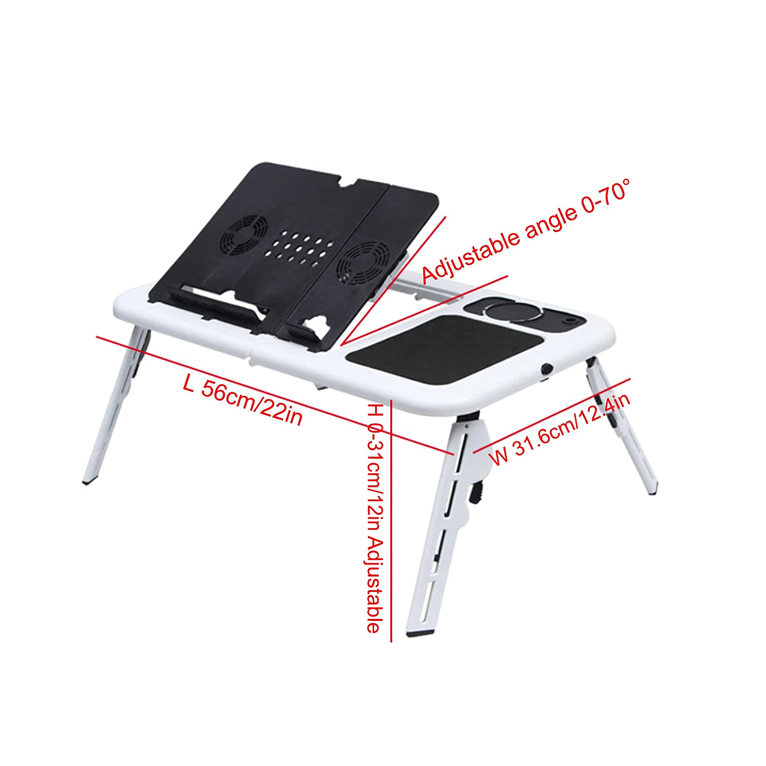 Function Double Fan Foldable Bed Computer Desk 3