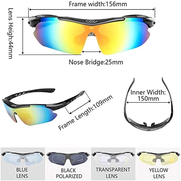 Polarized 5 Lens Sports Sunglasses 5