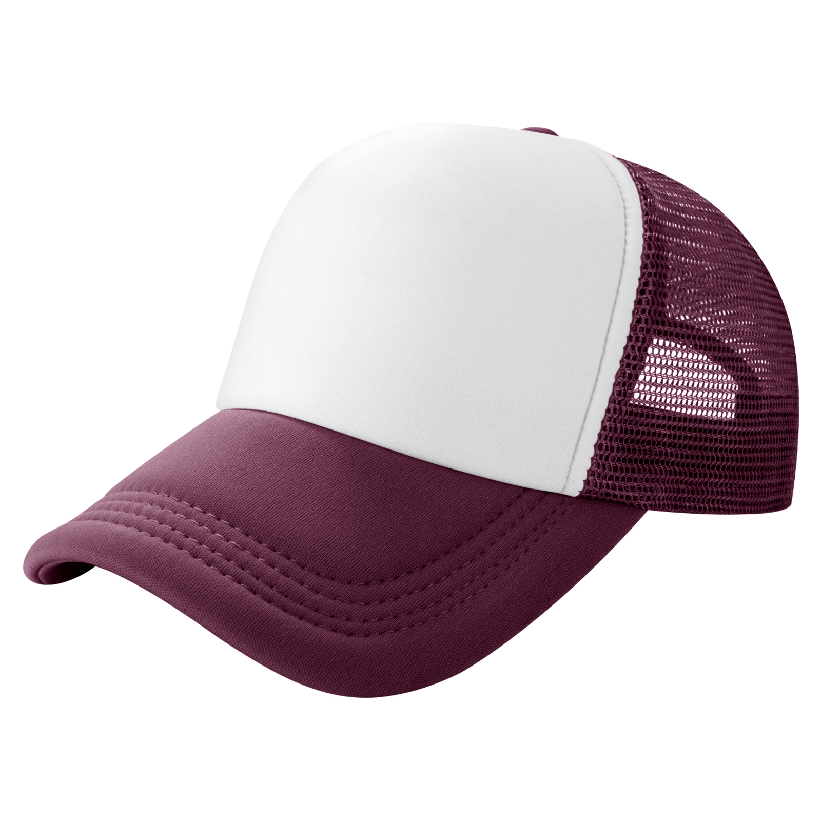 Curved Brim 5-Panel Foam And Mesh Trucker Hat 3