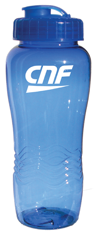 26 oz Classic Wave Eco-Polyclear Sports Bottle - PET Plastic - USA Made 2