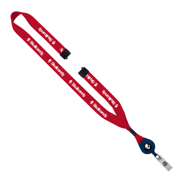 3/4" Polyester Lanyard with Metal Crimp & Retractable Badge Reel 378