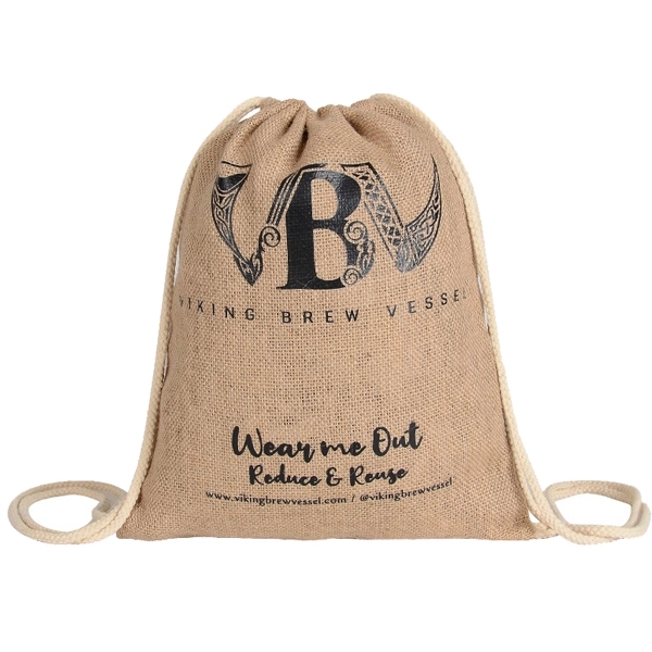 Natural Jute Drawstring Backpack 5