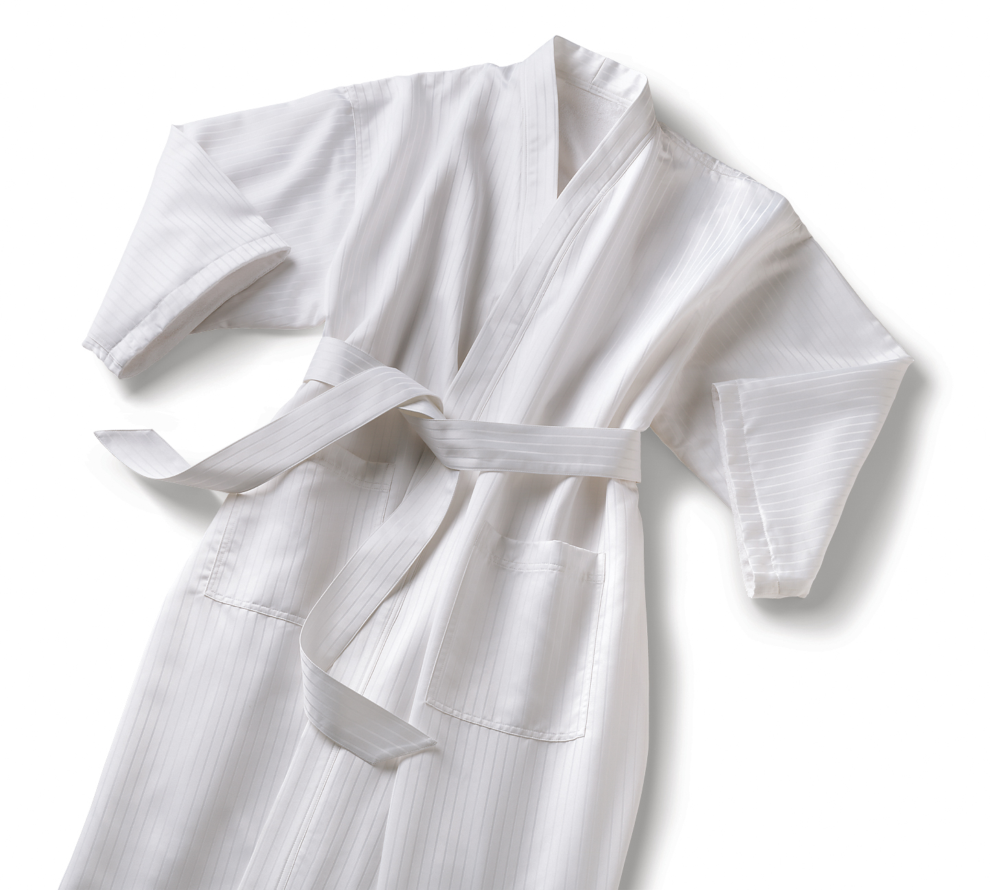 Satin Stripe Kimono Collar Bathrobe 4