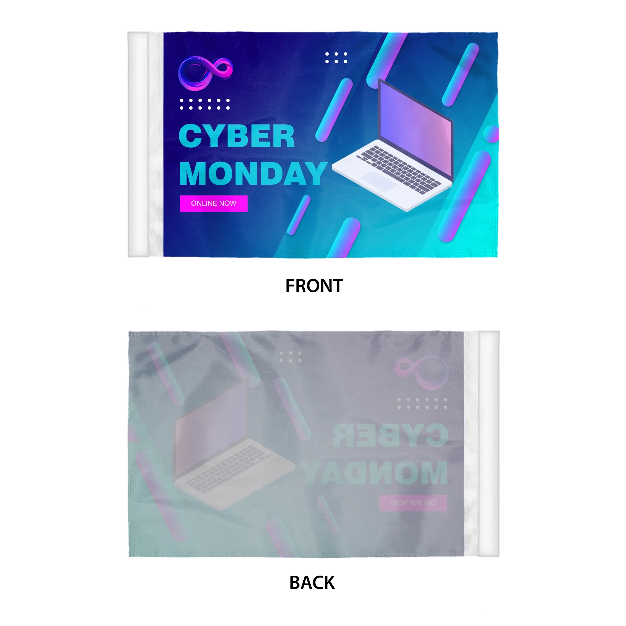 Digital Printed Antenna Flags with Clip - wPoly 1 Ply 3