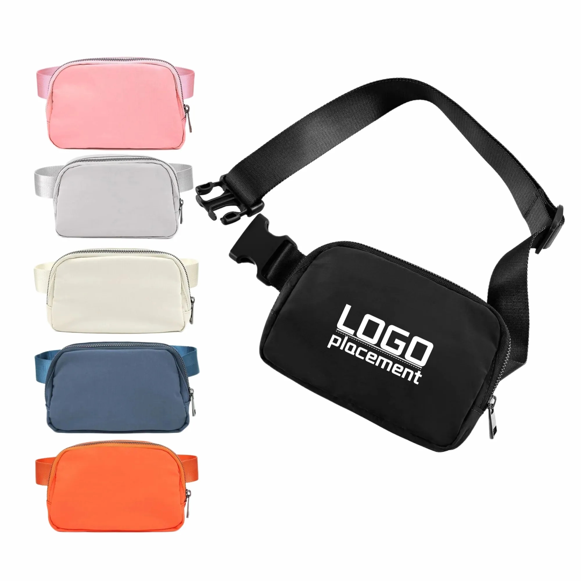 Men's Nylon Running Waist Bag, Waterproof Crossbody Phone Ba