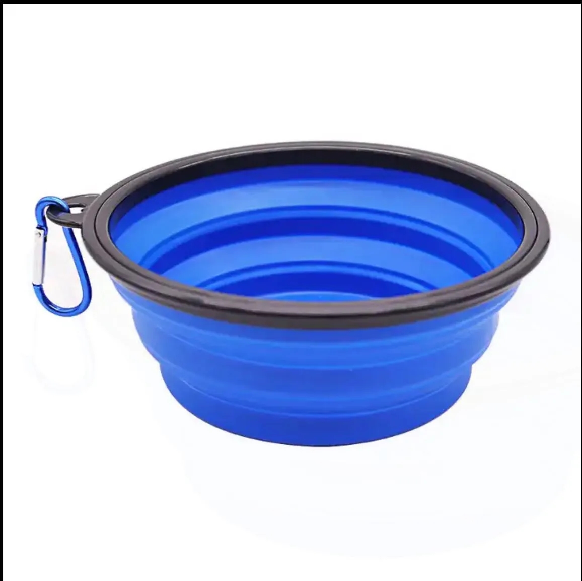 Silicone Folding Pet Bowl With Carabiner Hook 2