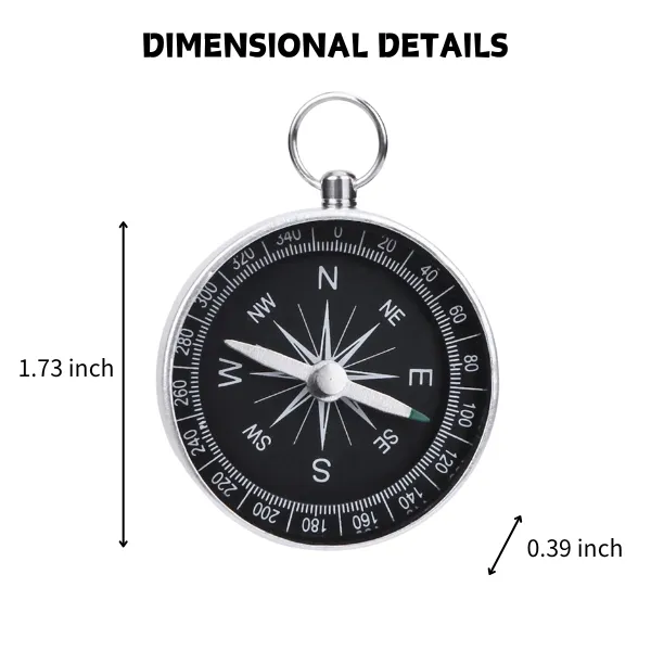 Metal Aluminum Alloy Compass with Keychain 3