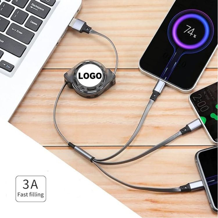 3-in-1 Retractable USB Type-C Charging Cable 2