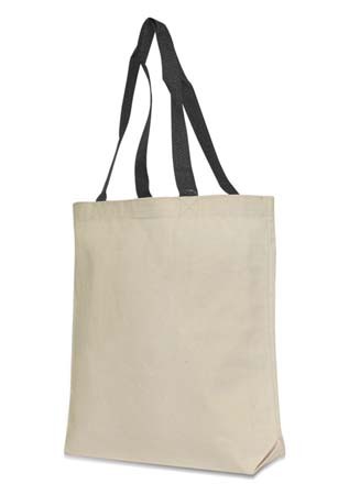 Colored Handles 10 oz. Cotton Canvas Tote - Eco Friendly, custom tote bag with logo imprint 3