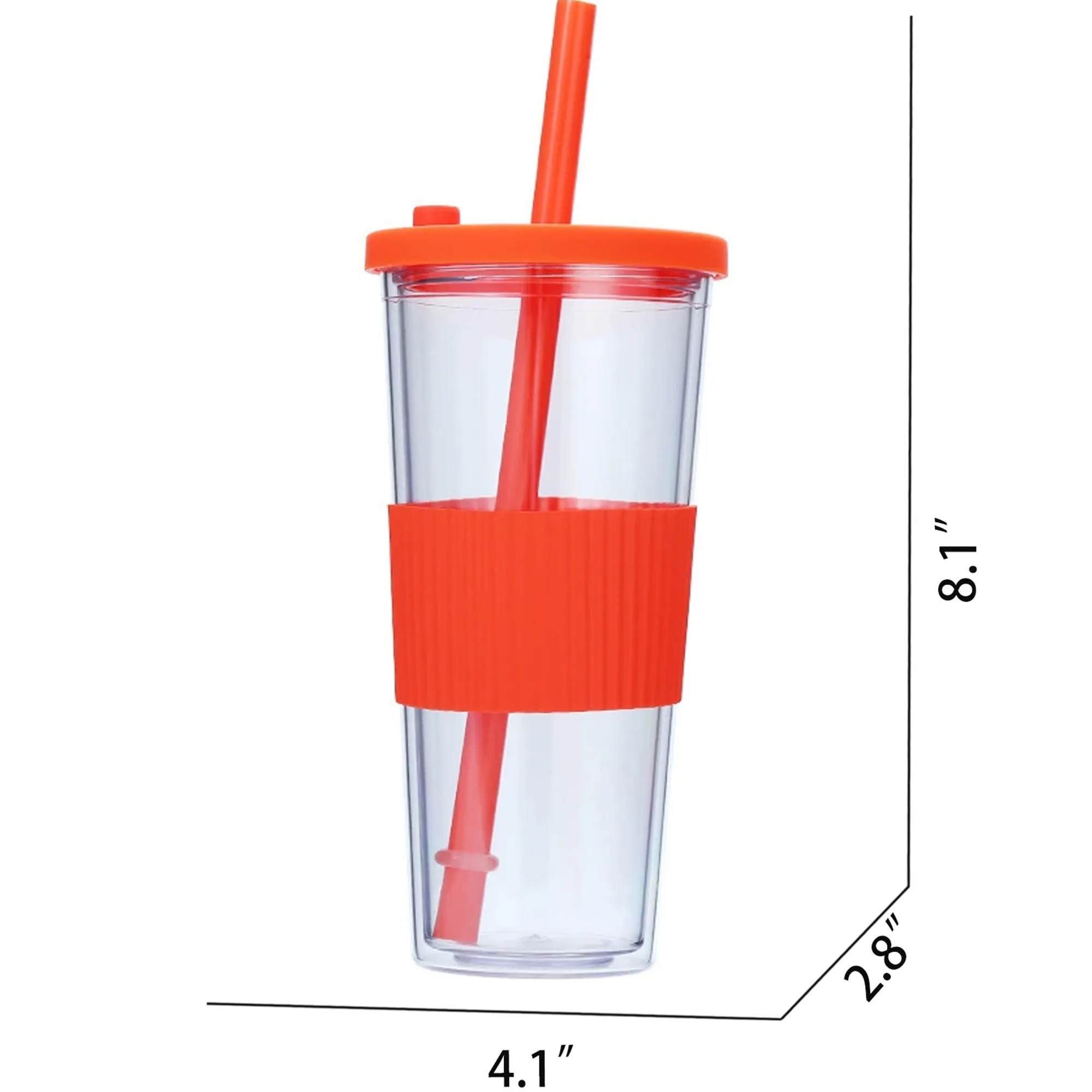 24oz Plastic Tumbler with Lid & Straw 11