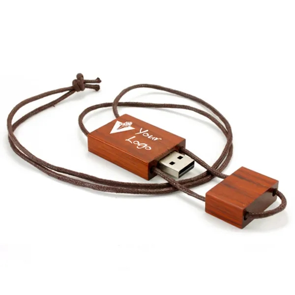 Wooden USB Flash Drive with Lanyard 3