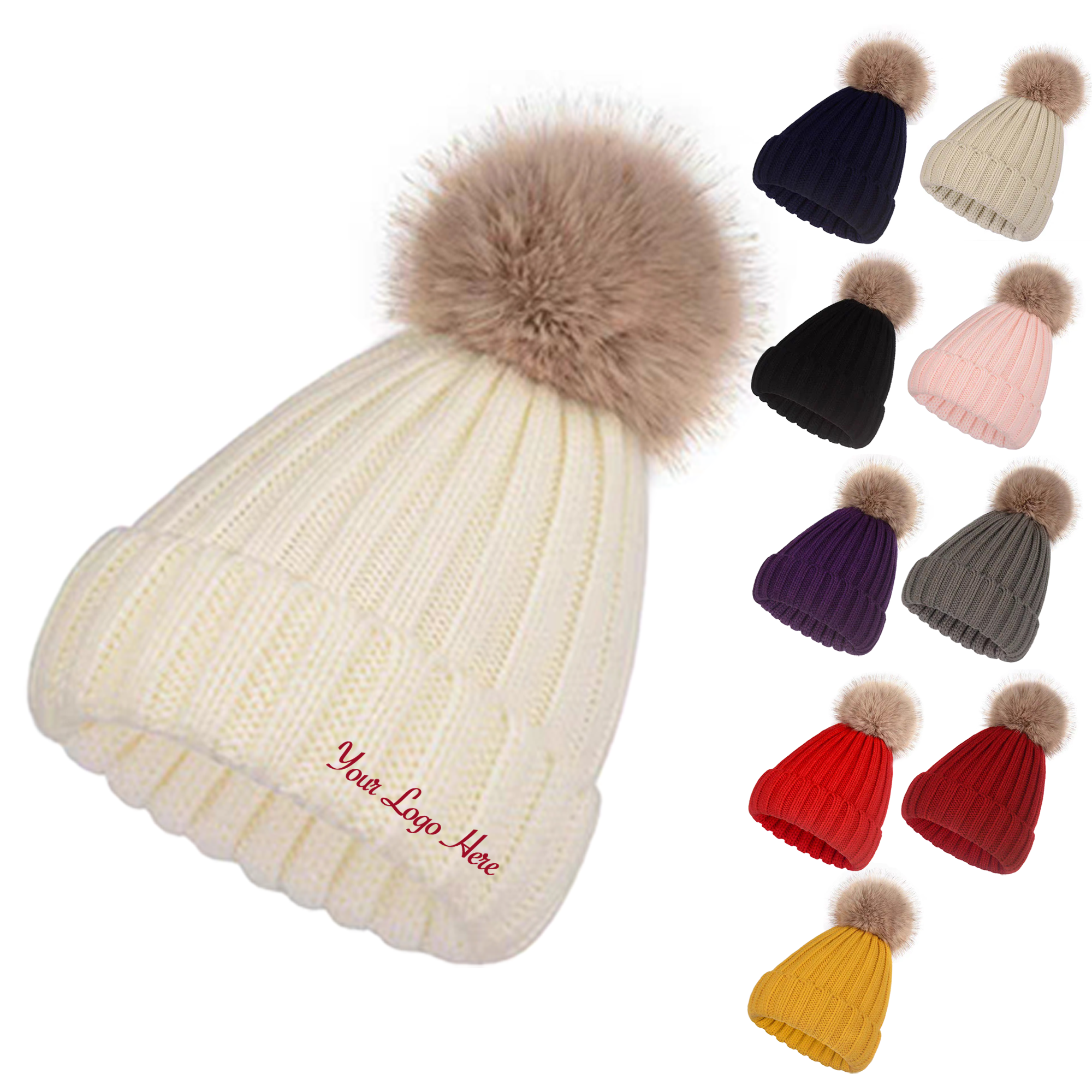 Women Winter Ski Cuffed Hat 2