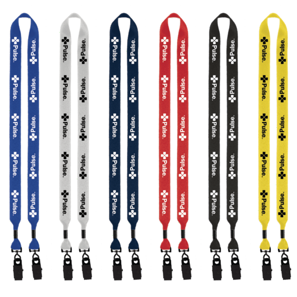 3/4" 2-Ended Polyester Lanyard with Metal Crimp & Metal Bulldog Clip 5