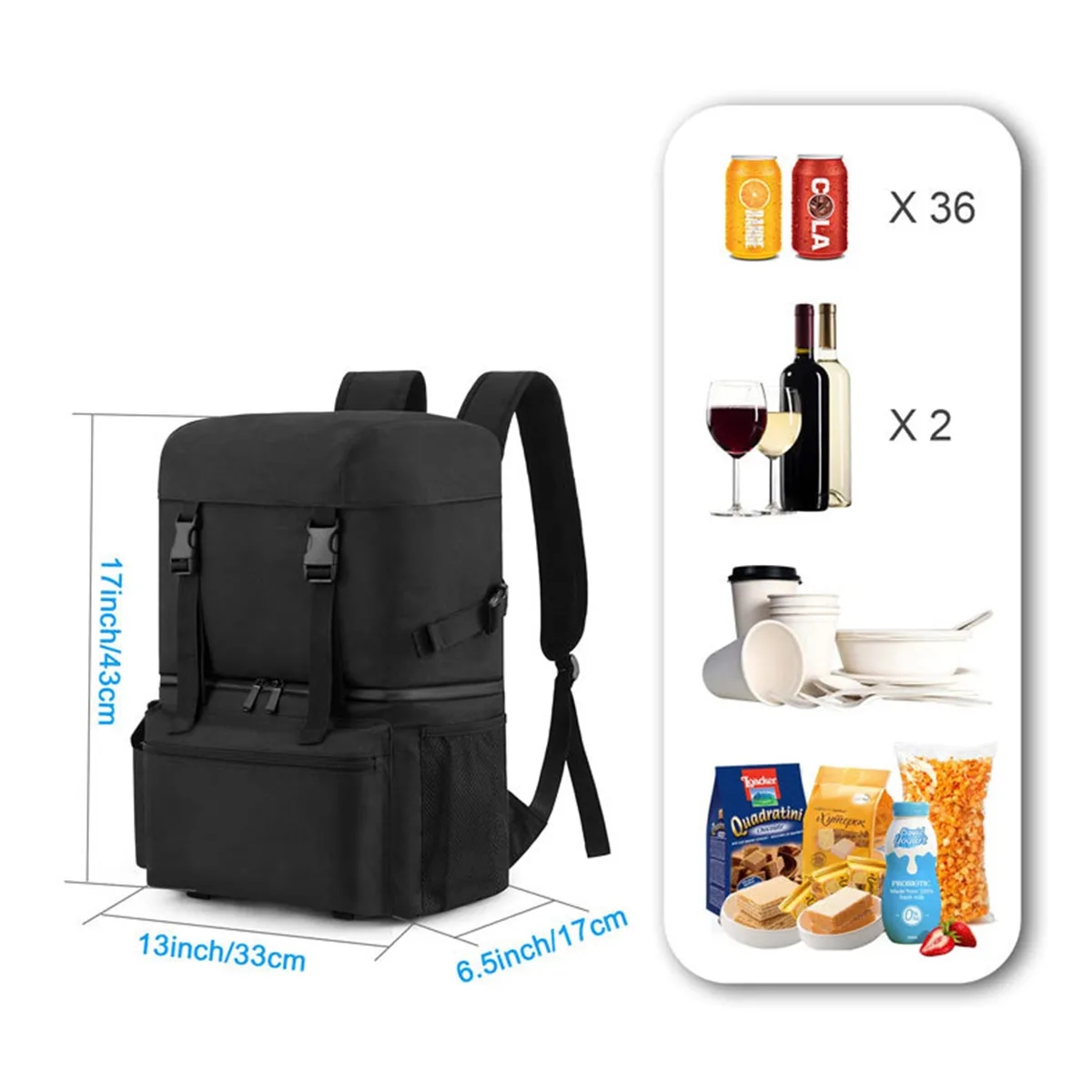 Logo Insulated Leakproof Cooler Picnic Double Layer Backpack 3