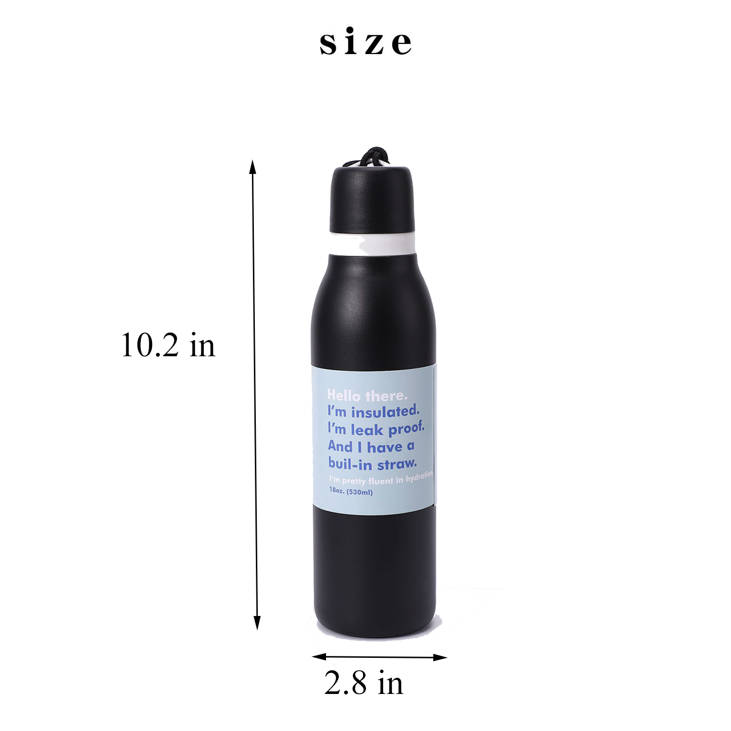 18oz Bowling Shaped Stainless Steel Insulated Sports Bottle 13