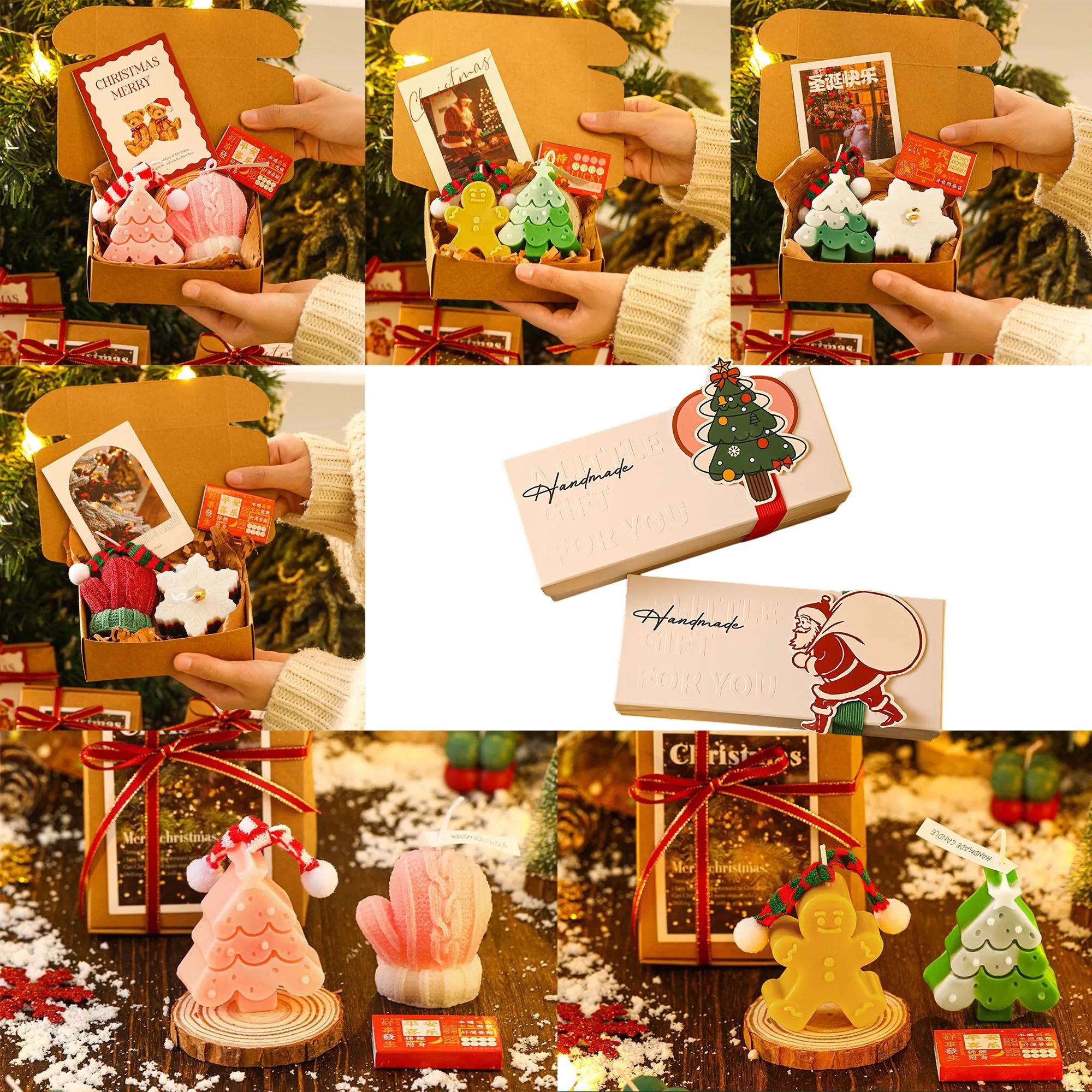 Festive Handcrafted Christmas Candle Set With Deer Design 5