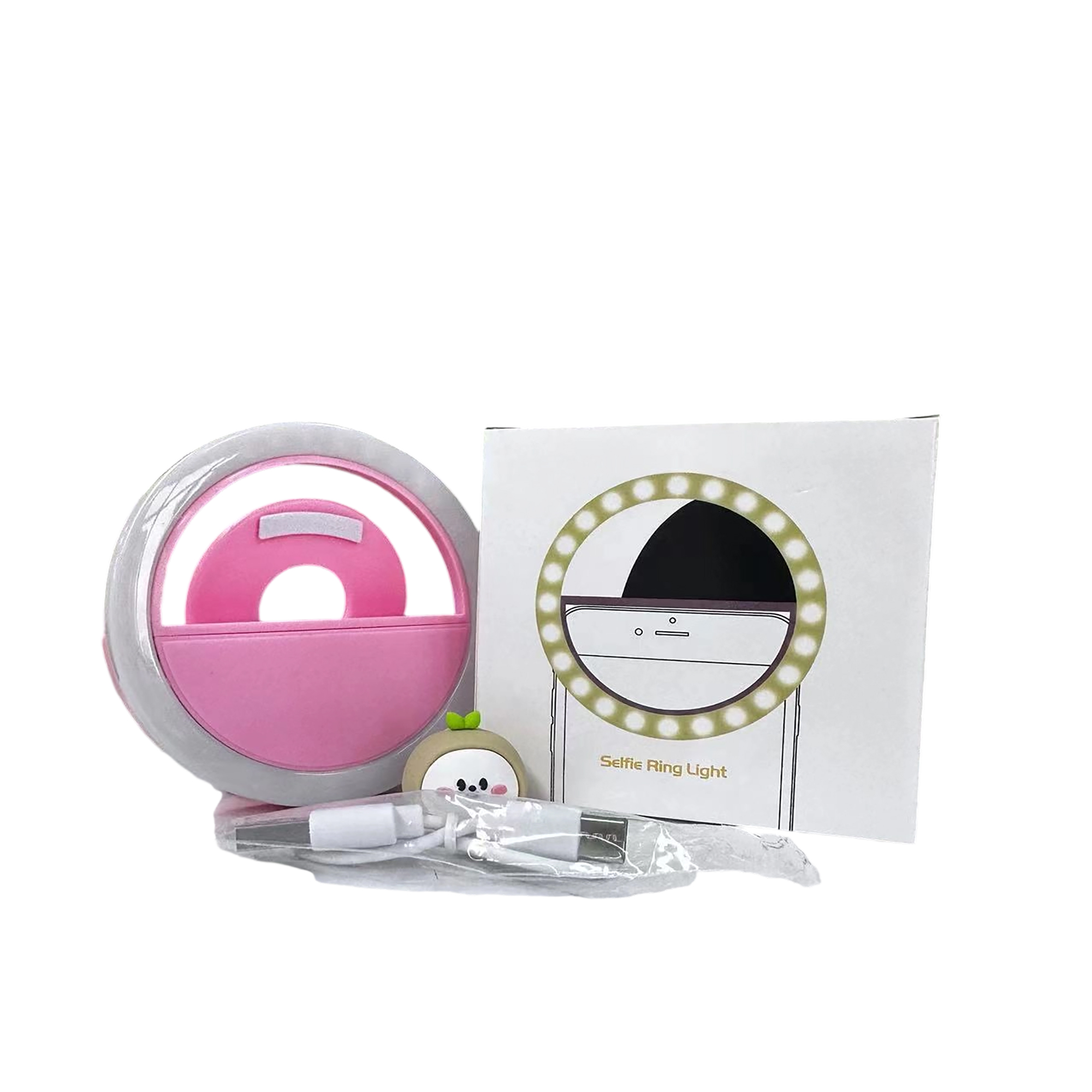 Rechargeable Phone Selfie Ring Light With Led Bulbs 3.4" 4