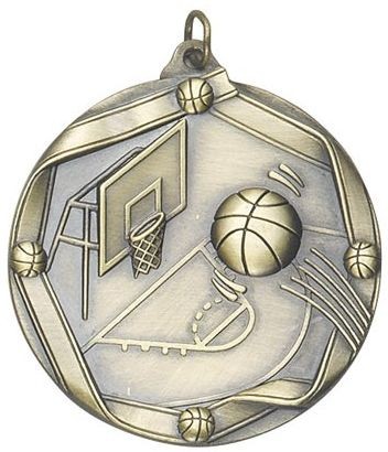 Basketball Die Cast Medal, 2 1/4" 2