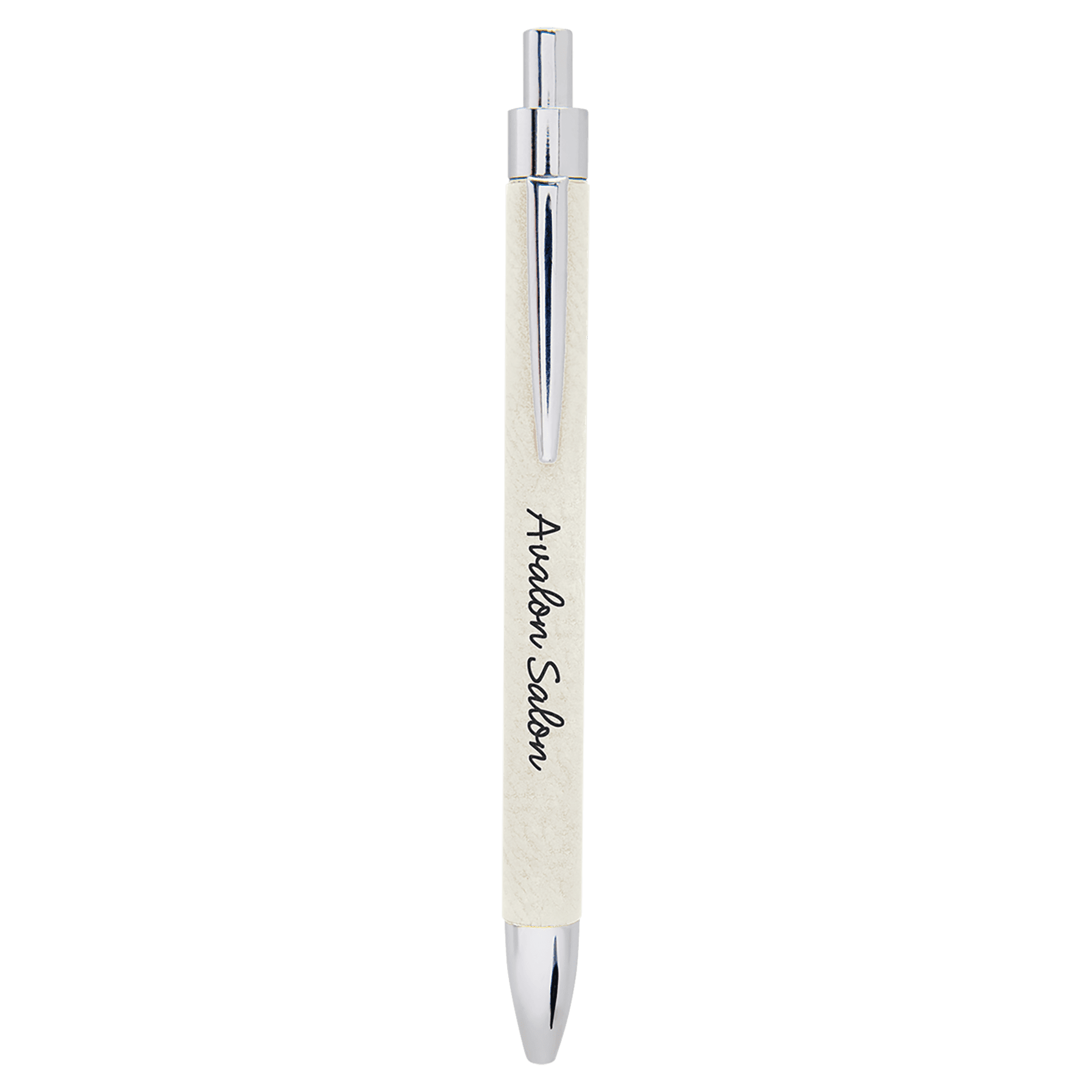 White Leatherette Pen 1