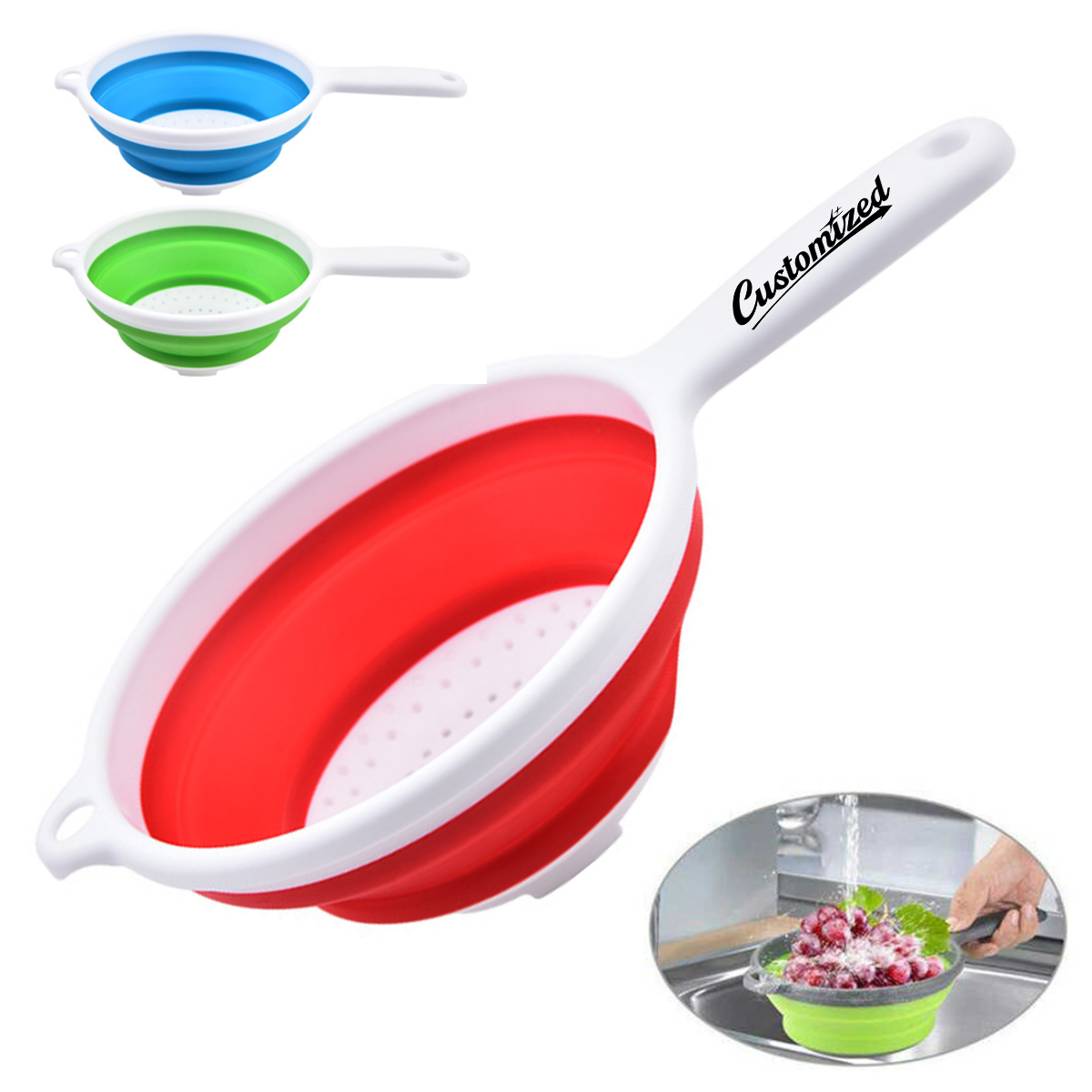 Foldable Kitchen Strainer with Handle Custom Logo 4