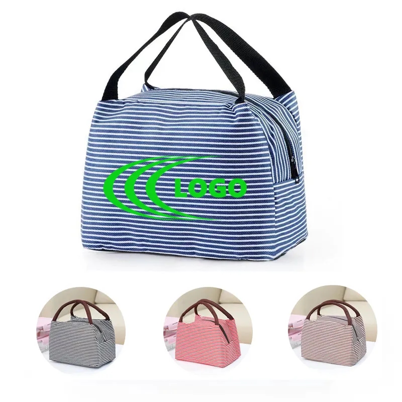 Striped Custom Insulated Lunch Tote 4