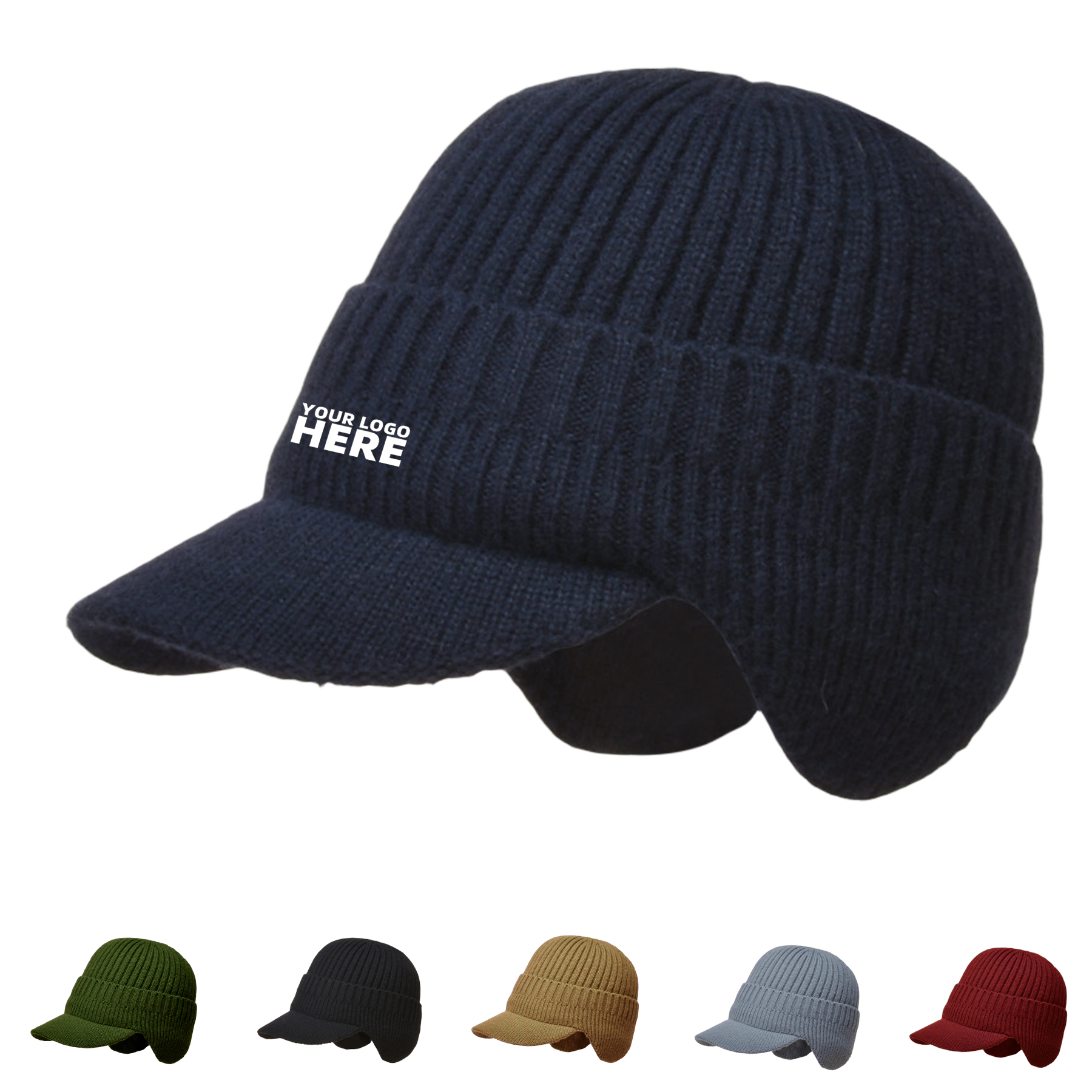 Men's Winter Visor Beanie Hat 2