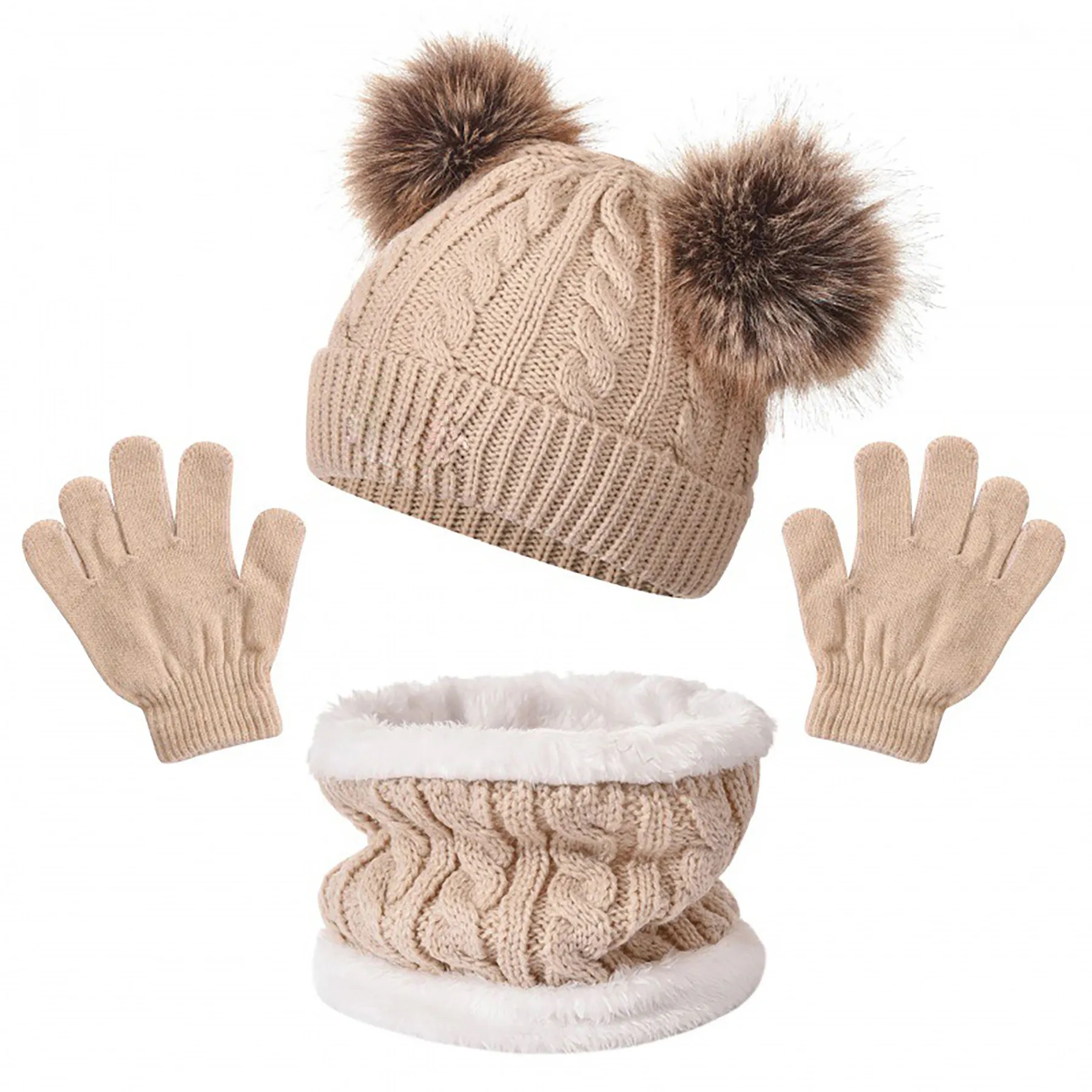 Acrylic Children's Hat, Scarf, Gloves Three Piece Set 6