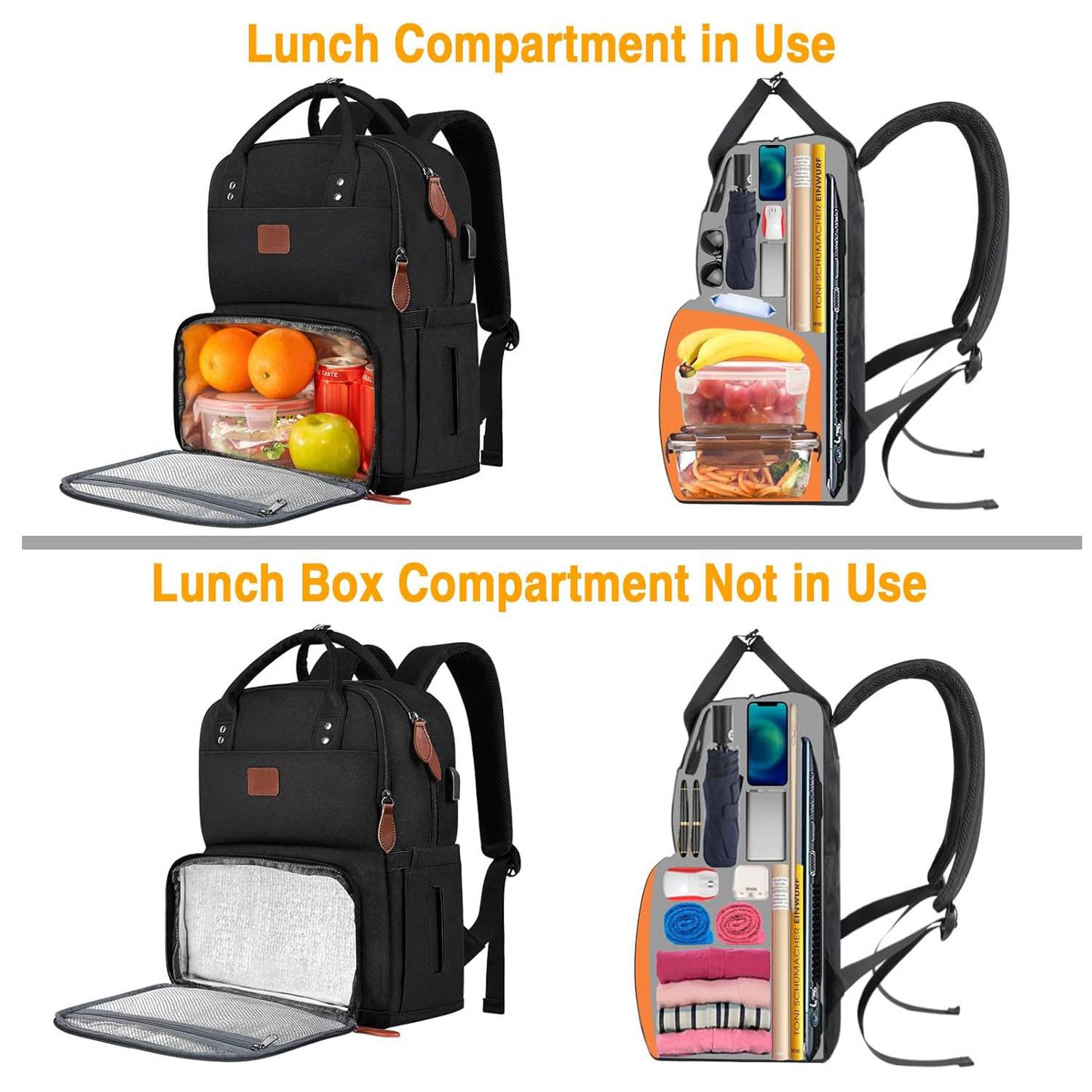 Oxford Laptop Backpack w/ 12 Can Cooler Compartment 6