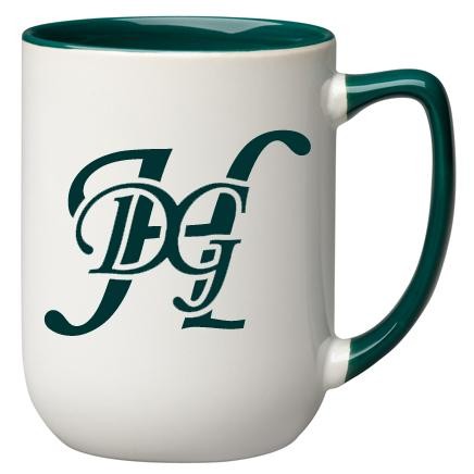 17 oz Green In and Handle / White Out Arlen Mug