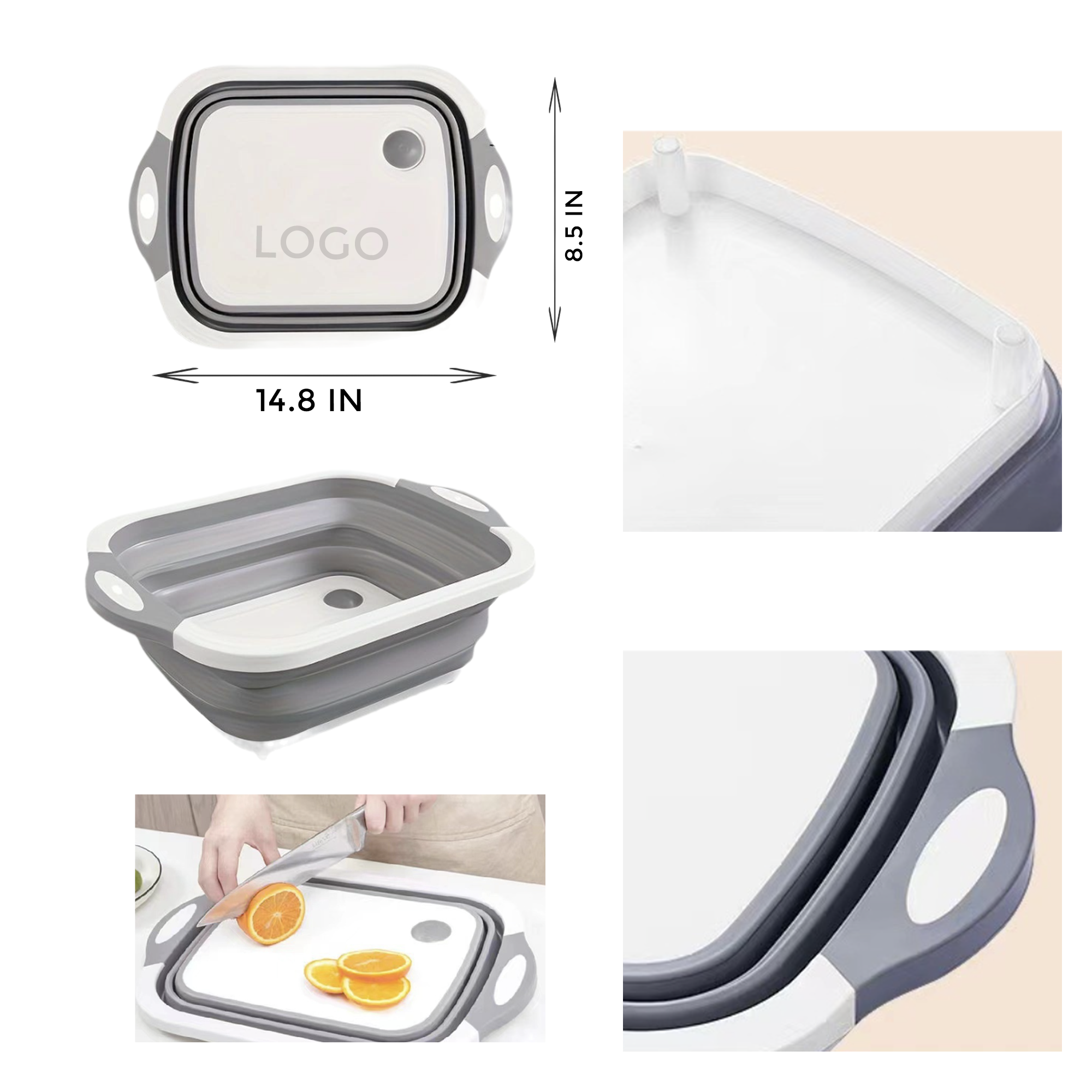 MOQ 10 PCS Versatile Folding Plastic Cutting Board 2